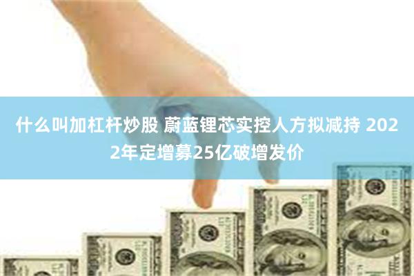 什么叫加杠杆炒股 蔚蓝锂芯实控人方拟减持 2022年定增募25亿破增发价