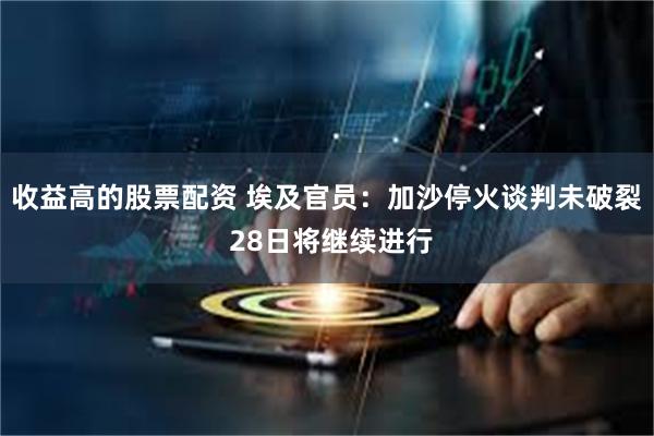 收益高的股票配资 埃及官员：加沙停火谈判未破裂 28日将继续进行