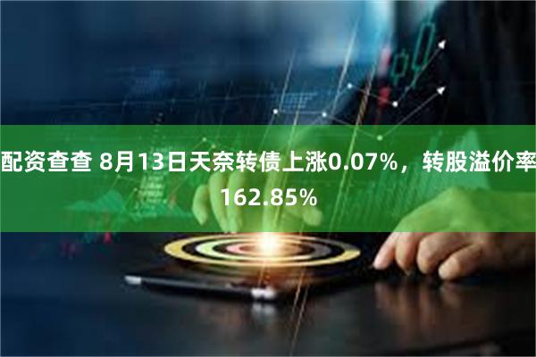 配资查查 8月13日天奈转债上涨0.07%，转股溢价率162.85%