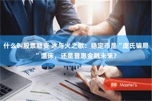 什么叫股票融资 冰与火之歌：稳定币是“庞氏骗局”温床，还是普惠金融未来？