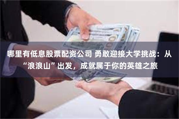 哪里有低息股票配资公司 勇敢迎接大学挑战：从“浪浪山”出发，成就属于你的英雄之旅
